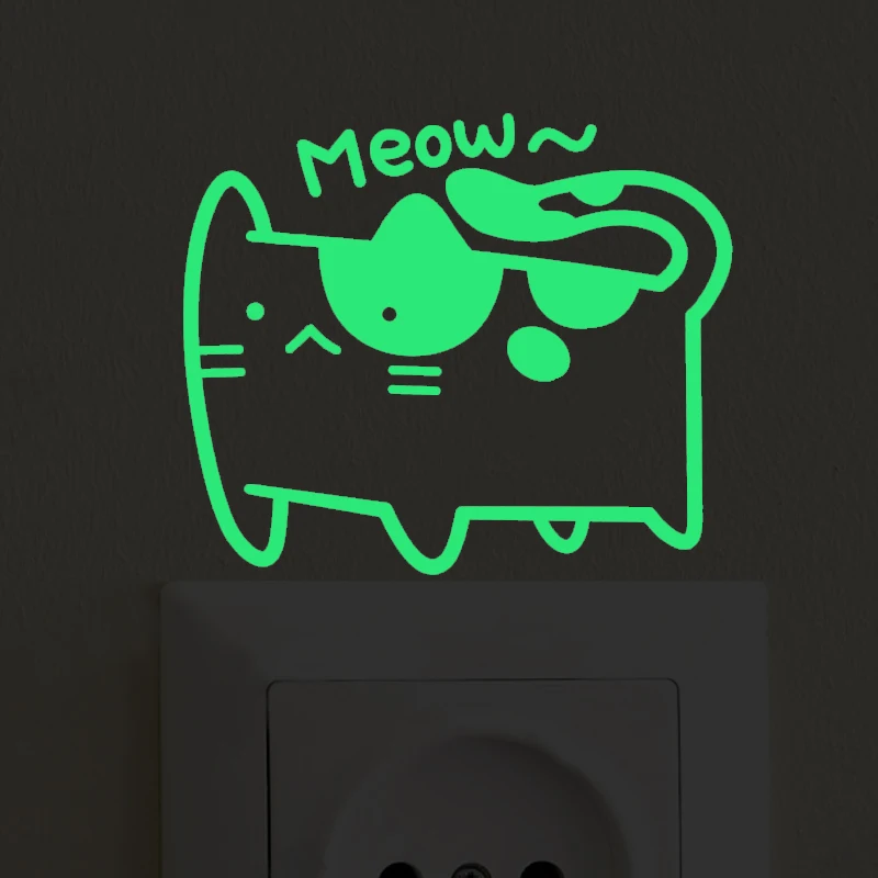 Оптовая продажа 1 шт. новинка светящаяся наклейка с мультипликационным принтом