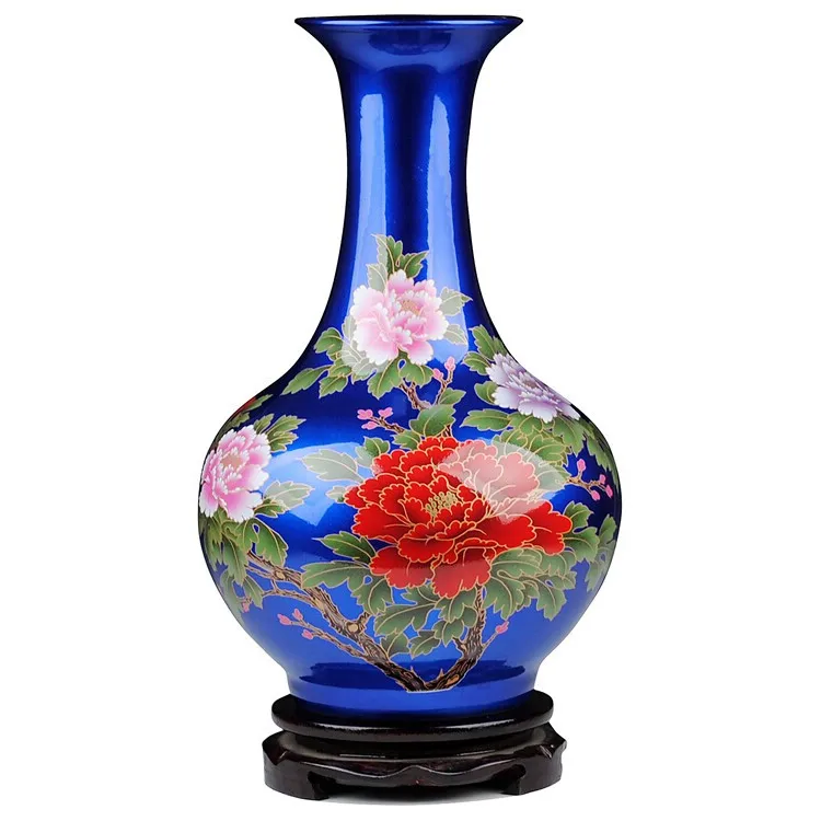Jingdezhen Ceramic Handicrafts crystal red peony pattern Bathroom Vase Porcelain Furnishing Articles Home Hotel Decoration | Дом и сад