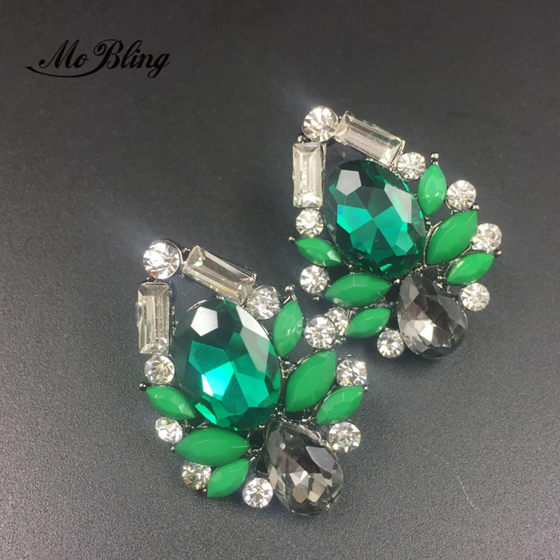 Women's Fashion Earrings New Arrival Brand Sweet Metal With Gems Flower Stud Crystal Earring For Women Girls DM002D | Украшения и