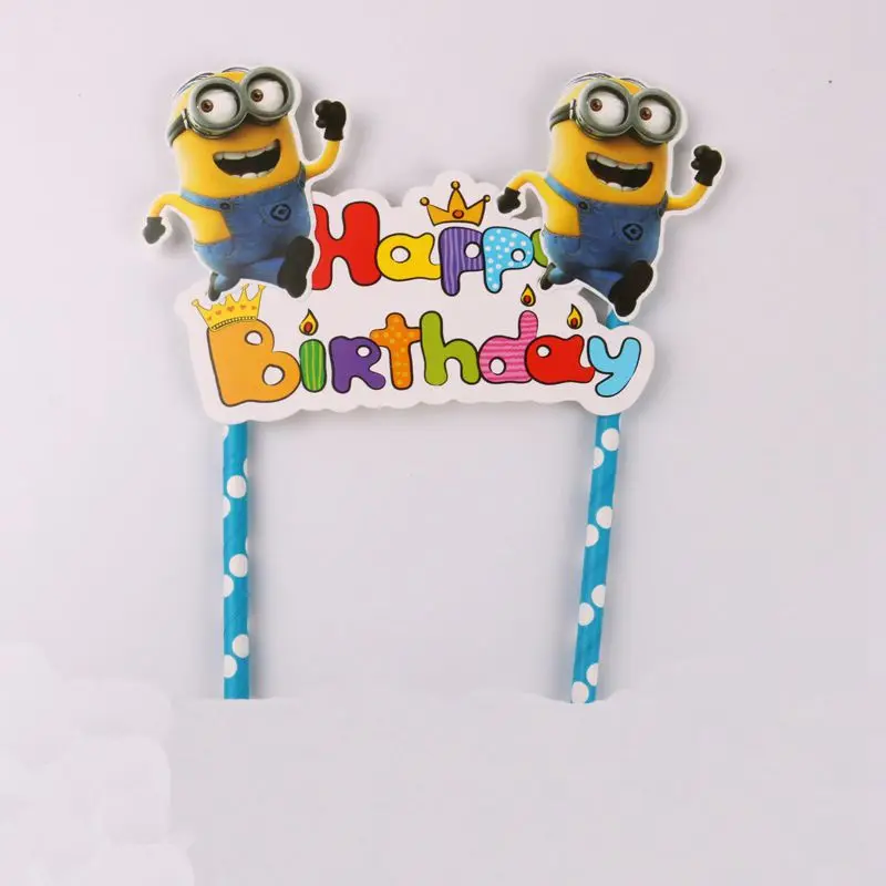 1 комплект Миньоны анимация с днем рождения торт кекс фигурки жениха и невесты