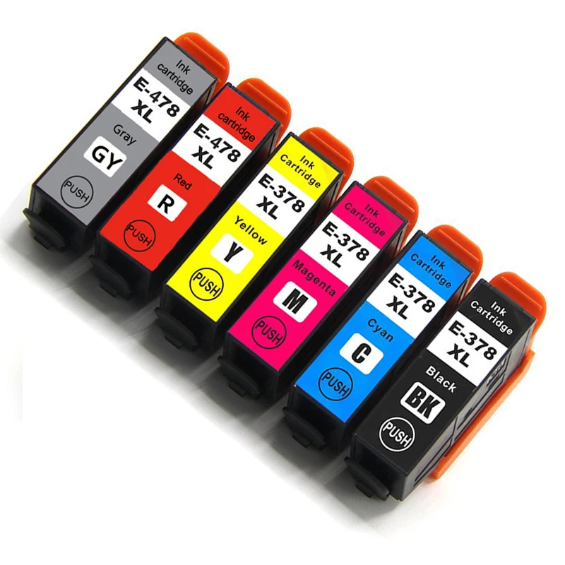 vilaxh 6Color T378 378XL T3791 Совместим с Epson XP-8500 XP-8505 xp-8600 xp-8605 XP-8700 Чернильный картридж для