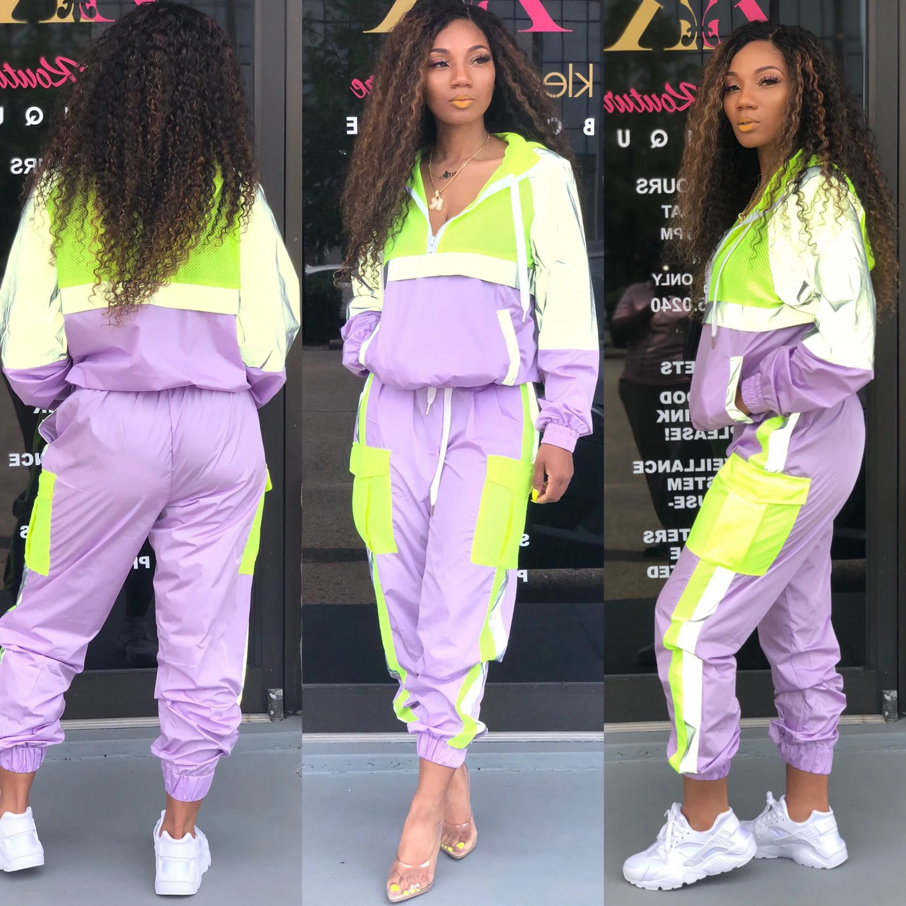 Светильник отражающий Модный Спортивный Повседневный костюм с капюшоном на