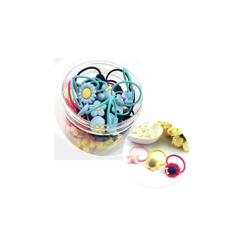 

20pcs Children Toddler Baby Girl Rubber Band Elastic Hair Bands Cartoon Flower Hair Accessories