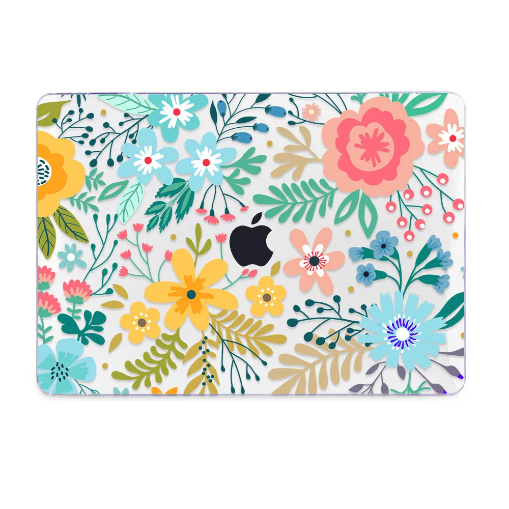 Цветочный чехол для ноутбука MacBook Air 13 A1466 A1932 Pro 13 15 16 дюймов Сенсорная панель A2141 a2159 пластиковый жесткий чехол Keybaord - Цвет: Z061