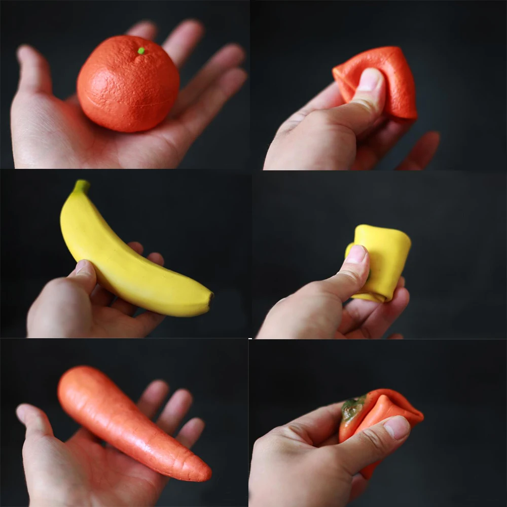 Появляющийся яблоко морковь лимонный хлеб банан резиновый материал Волшебные