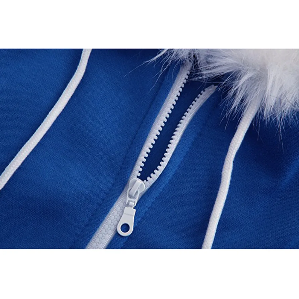 

Hoodie For Men Women Cosplay Blue Fleece Hooded Costume Warm Sport Coat #NFA