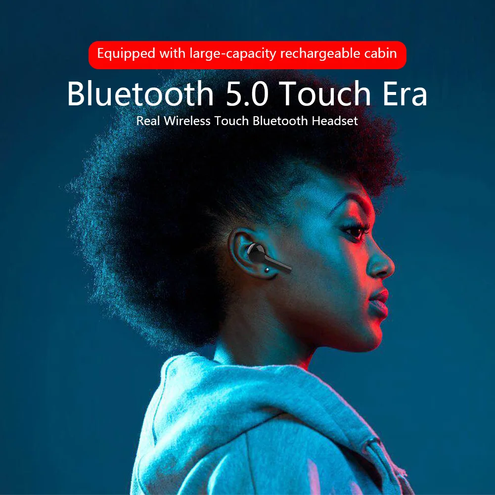 Наушники длинные Playtime стерео в ухо беспроводные наушники True Bluetooth спортивные
