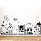 Настенная виниловая городская наклейка для детских комнат, игровых комнат, спальни, школ, библиотеки, супер-комнат, домашний декор X162