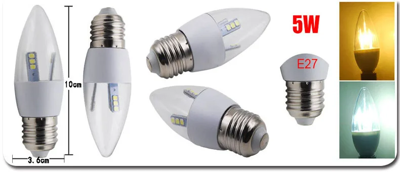 6 шт./лот светодиодный лампы E14 E12 B15 E27 B22 SMD2835 110 V-220 V светодиодный Свеча светильник 3 Вт 5 Вт 8 Вт Светодиодный Люстра белый/теплый белый светодиодный светильник