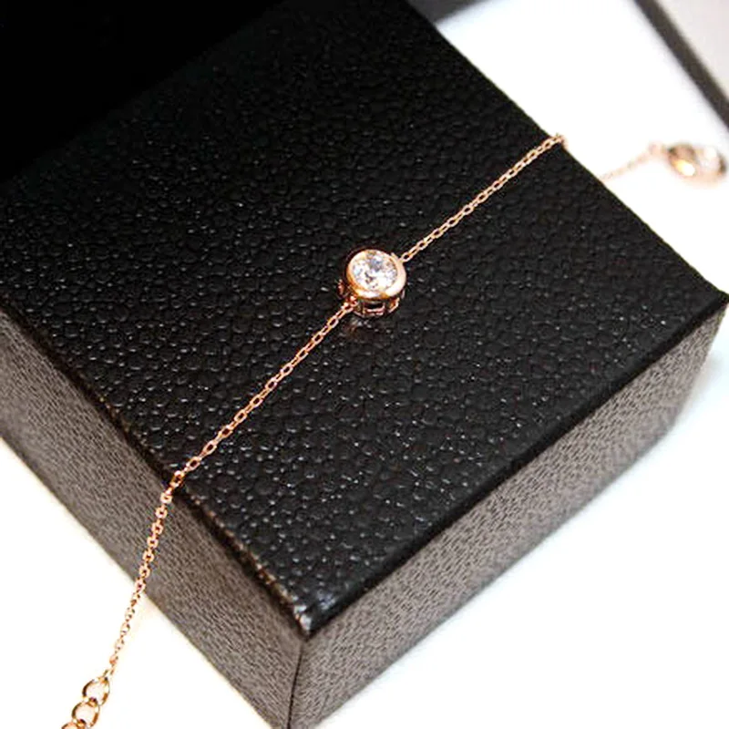 Простые элегантные циркониевые браслеты с тонкой цепочкой для женщин Bijoux модные