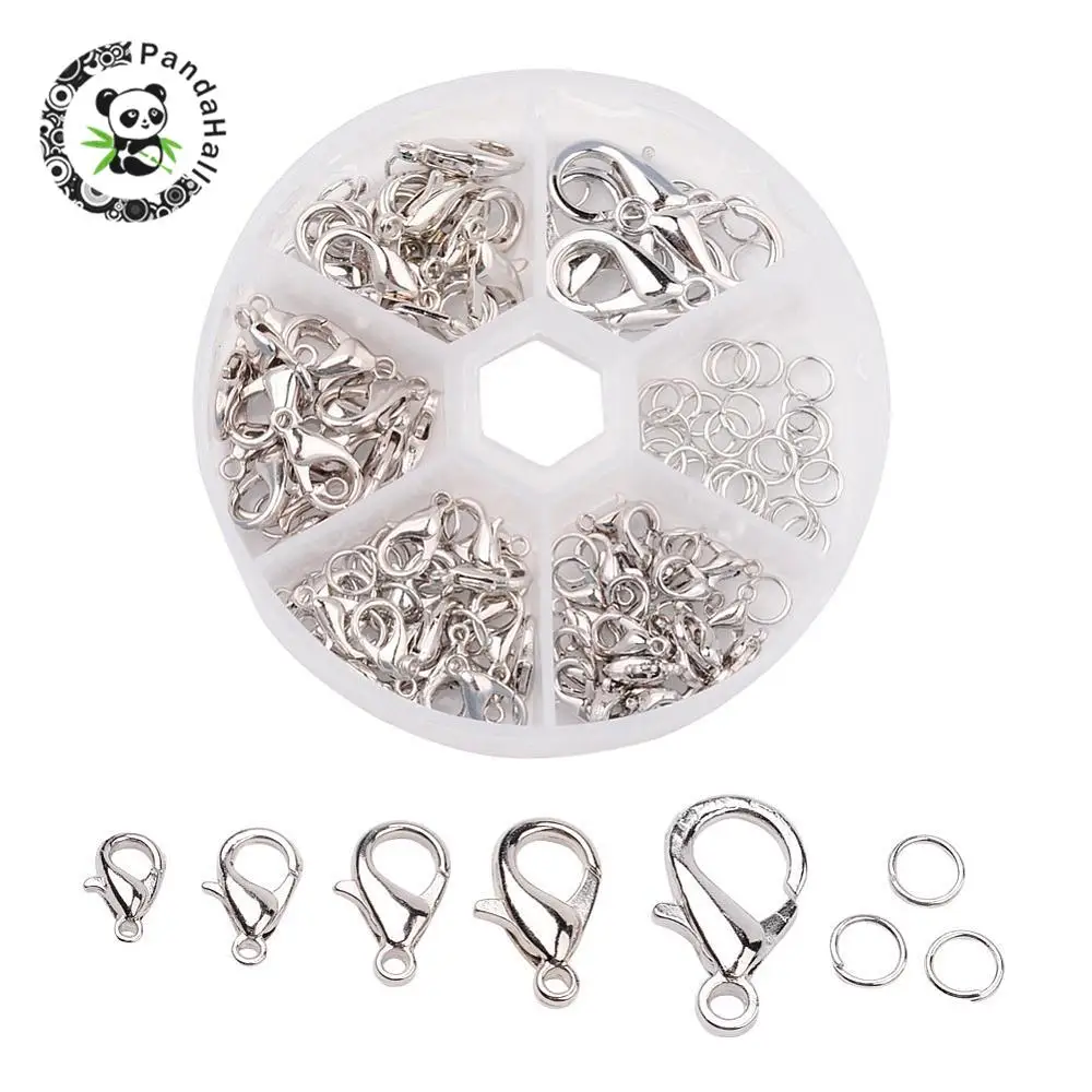 1 коробка застежки и Колечки с карабином из сплава | Украшения аксессуары