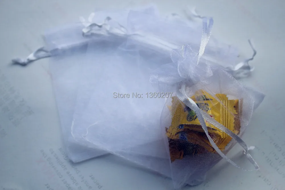 100pcs/lot white colour Organza Bags 10x15 Wedding Favour Gift bag Jewellery pouches | Украшения и аксессуары