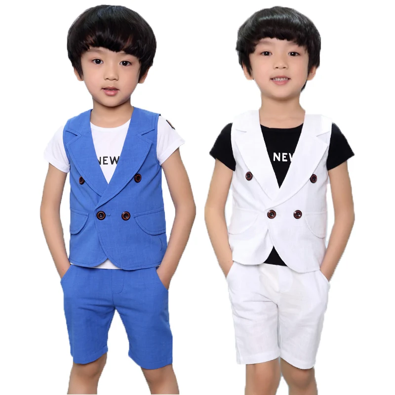 2 шт. детский комплект одежды для мальчиков жилет и брюки|Комплекты девочек| |