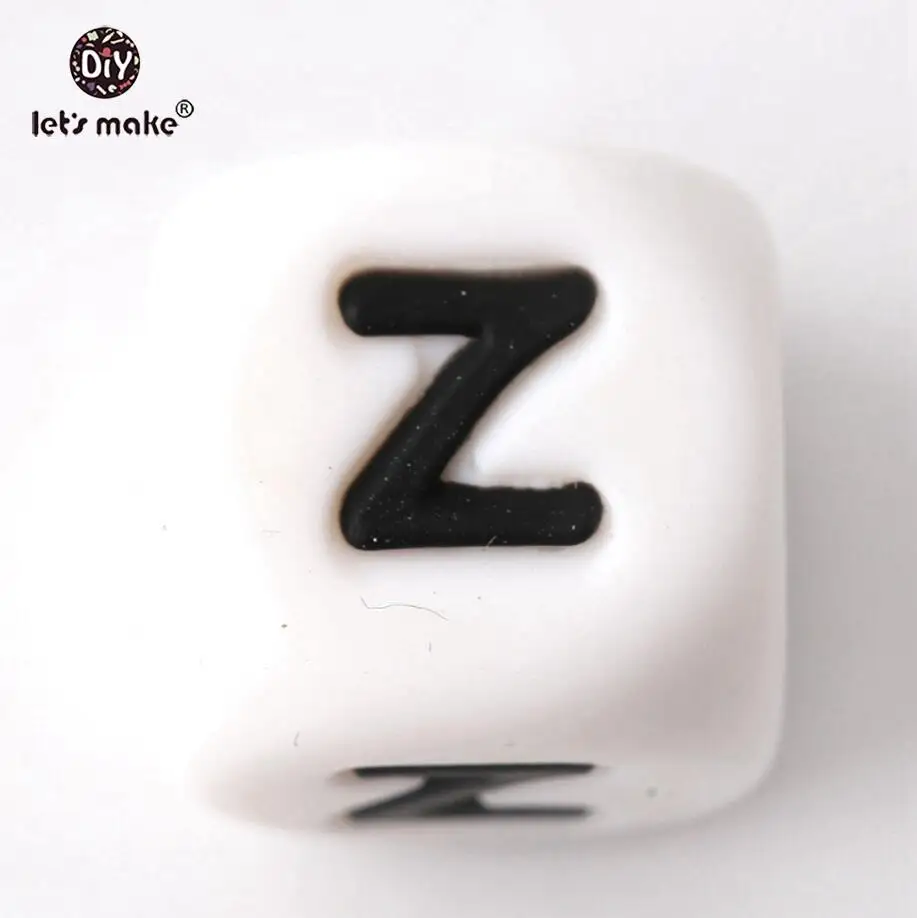 Z Let's make 26 шт Силиконовые Бусины, Детские Прорезыватели, сделай сам, ожерелье, класс BPA, бесплатные силиконовые жевательные бусины для прорезывания зубов, ожерелье, буквы - Цвет: Z