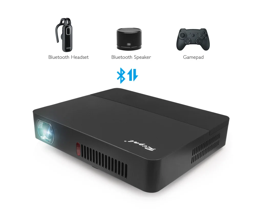 Rigal проектор RD601 со встроенной батареей Android 4.4 WIFI LED MINI DLP проектор 3D Miracast Bluetooth домашний кинотеатр п
