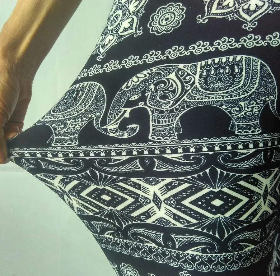 Женские леггинсы с принтом слона и губ цветочным | Женская одежда