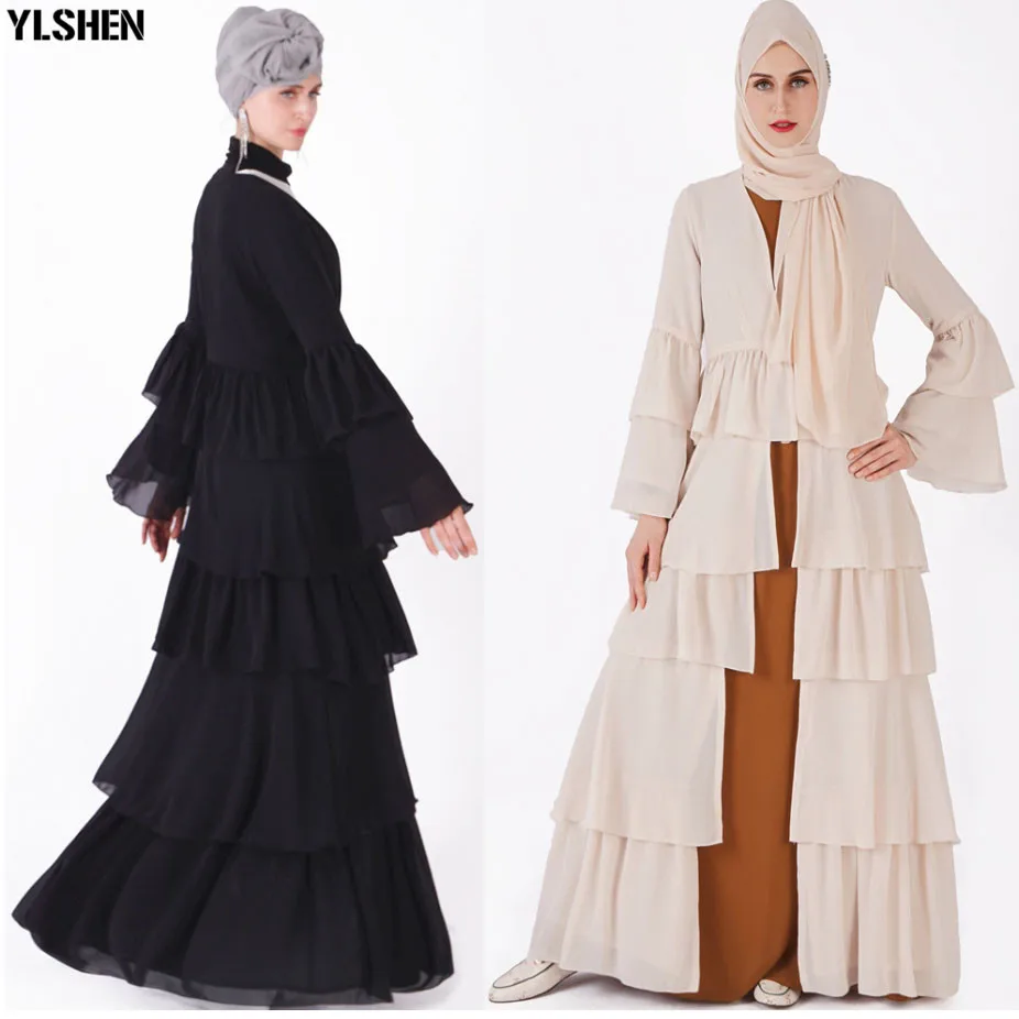 Рамадан мусульманское платье ОАЭ кимоно открытая абайя Дубай кафтан