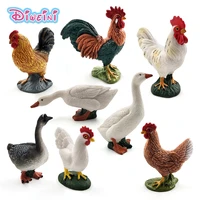 cute chicken duck goose action figure farm toys plastic animal model gift for kids home decoration accessories pvc crafts statue