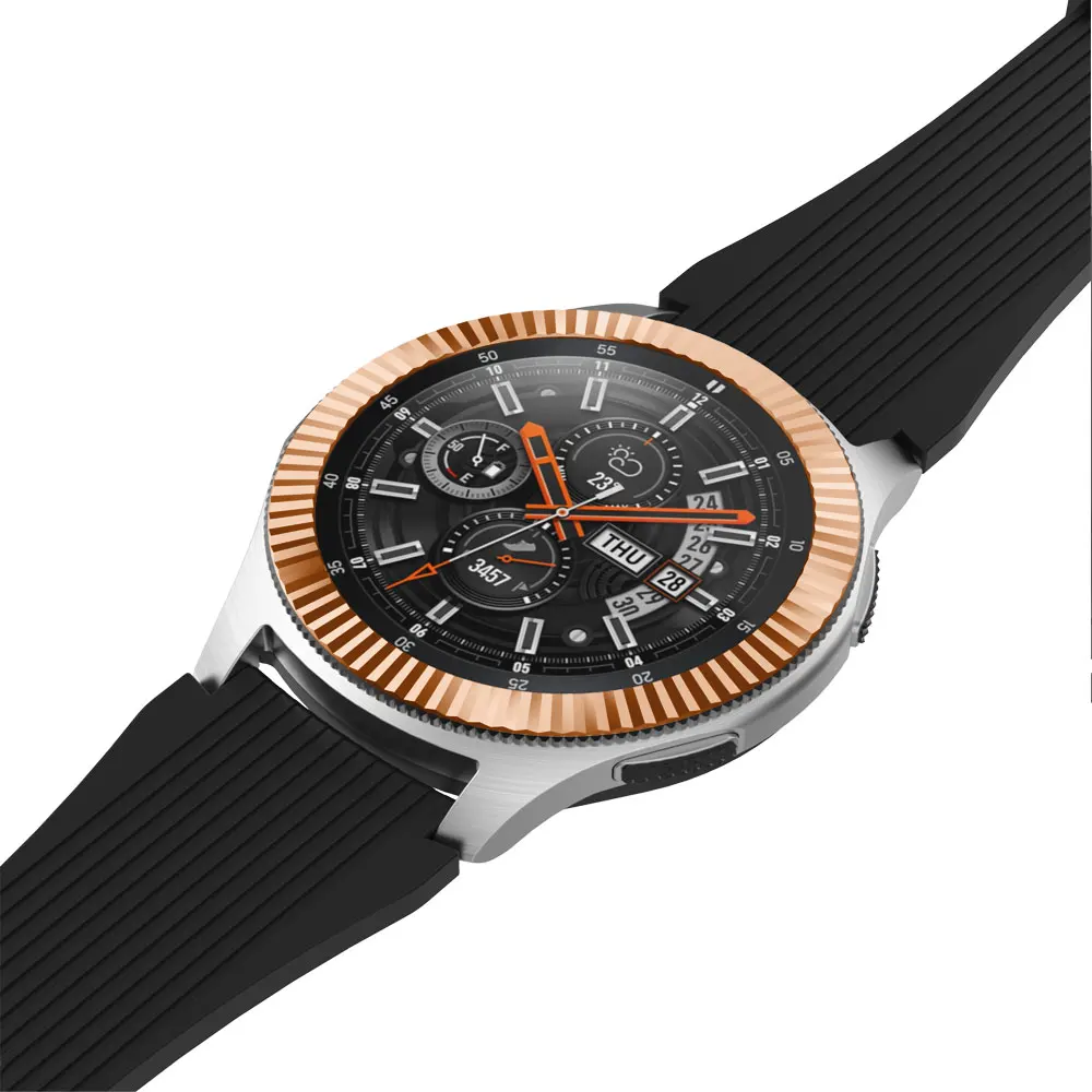 Замена Смарт-часы аксессуары для samsung Galaxy Watch 42 мм/46 мм, драгоценный камень кольцо клеющаяся крышка против царапин Металл для шестерни S3