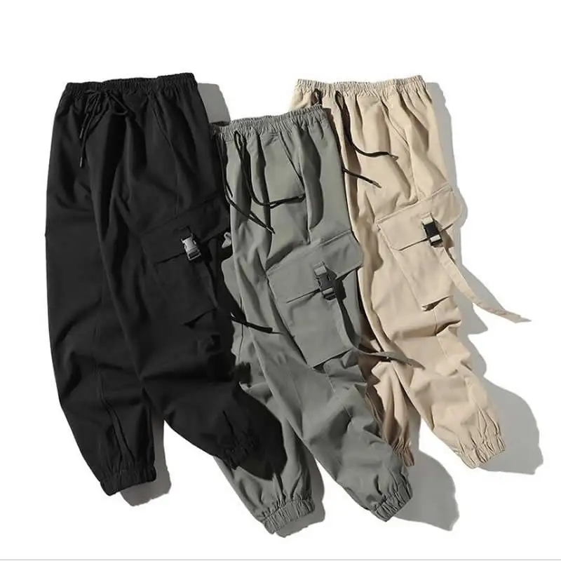 

Men Japanese Streetwear Cargo Pants 2020 Man Overalls Fashion Pockets Joggers Trousers