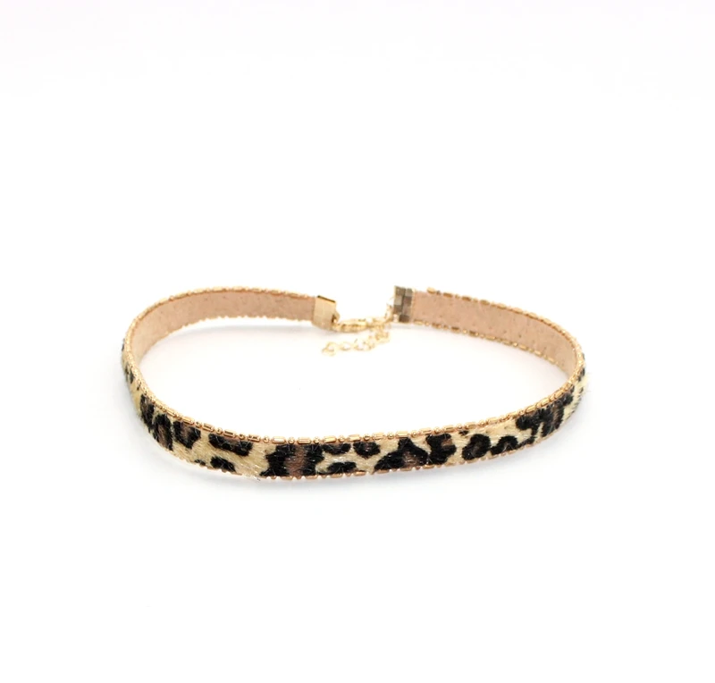 2017 новая мода леопард искусственная кожа сексуальное простое колье ошейник