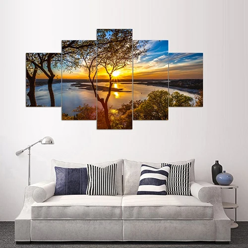 5 Шт./компл. Unframed Закат Wall Art Pictures для Гостиной Украшения Дома|art pictures|picture for living