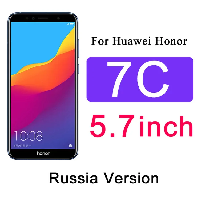 for honor 7c RU Для huawei honor 7a 7c pro 7x Защитное стекло для экрана полное покрытие защита экрана закаленное стекло для huawey honor 7 honer 7 a c x - Цвет: for honor 7c RU