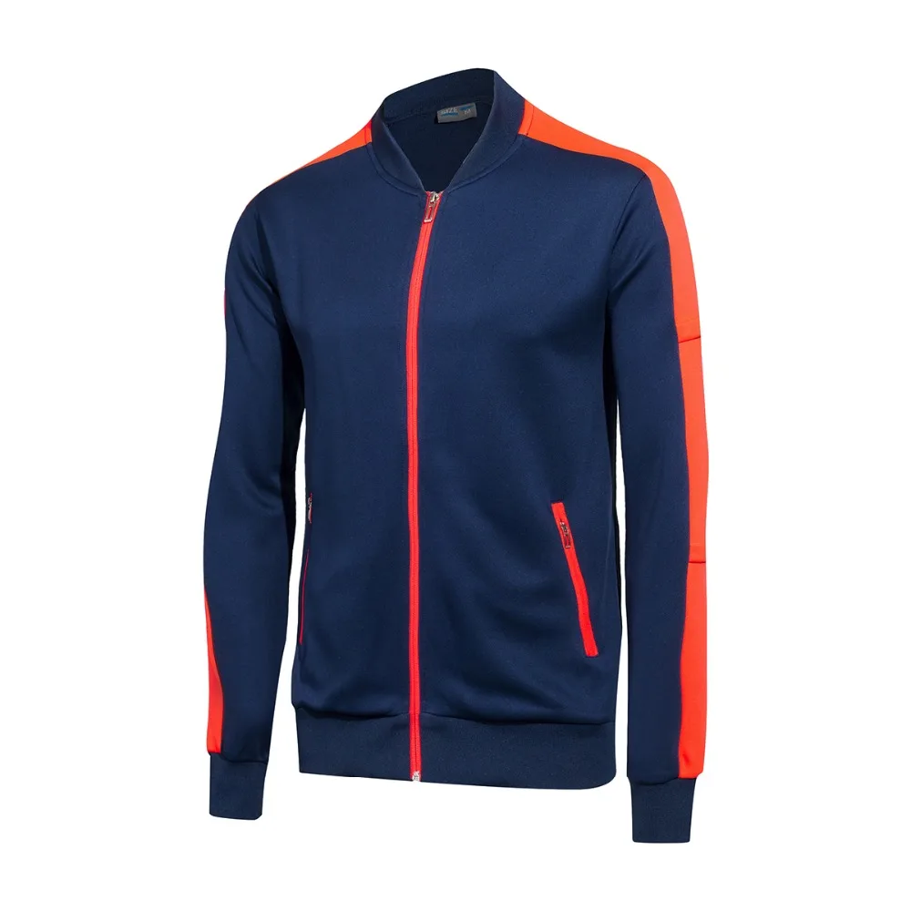 Running Jackets Baseball Soccer Zipper Jacket for men Ribbed Cuffs Solid Color Basic with Zip Pocket Outwear G004 | Спорт и