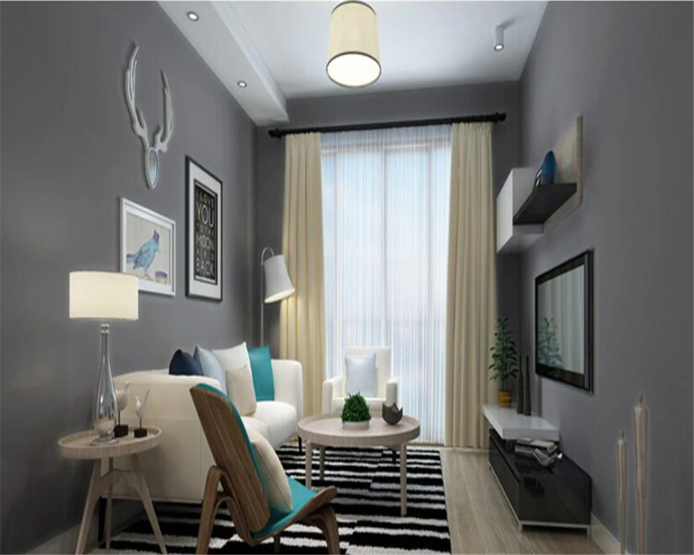 Современные Простые серые обои для студии кофейни ресторана гостиной украшения