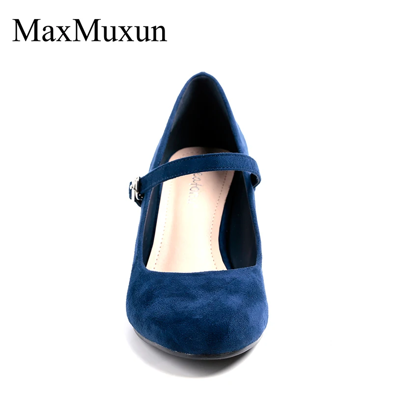 Женские туфли на танкетке MaxMuxun туфли-лодочки высоком каблуке с круглым носком