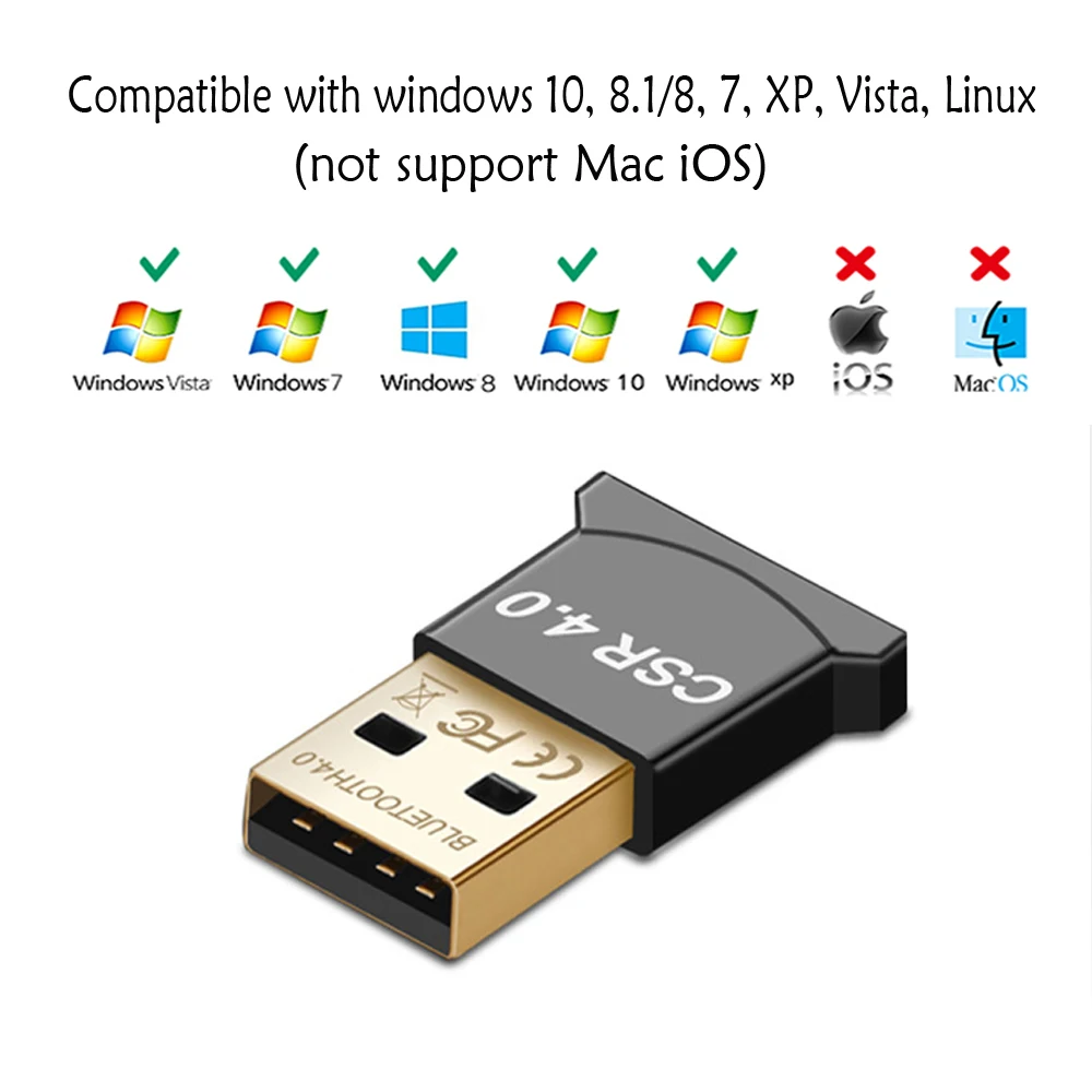 Беспроводной usb адаптер Bluetooth V4.0 Dongle звук музыки приемник передатчик для