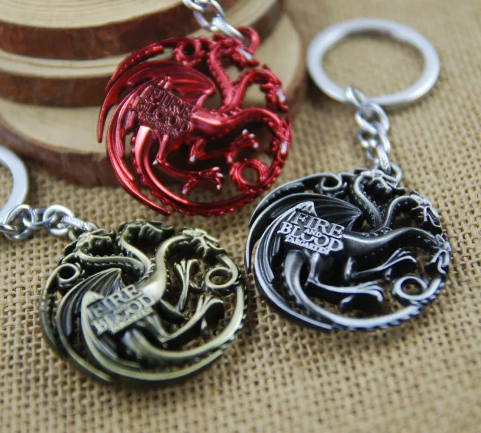 Металлический сплав фильм Игры престолов огонь и кровь значок Таргариен брелок
