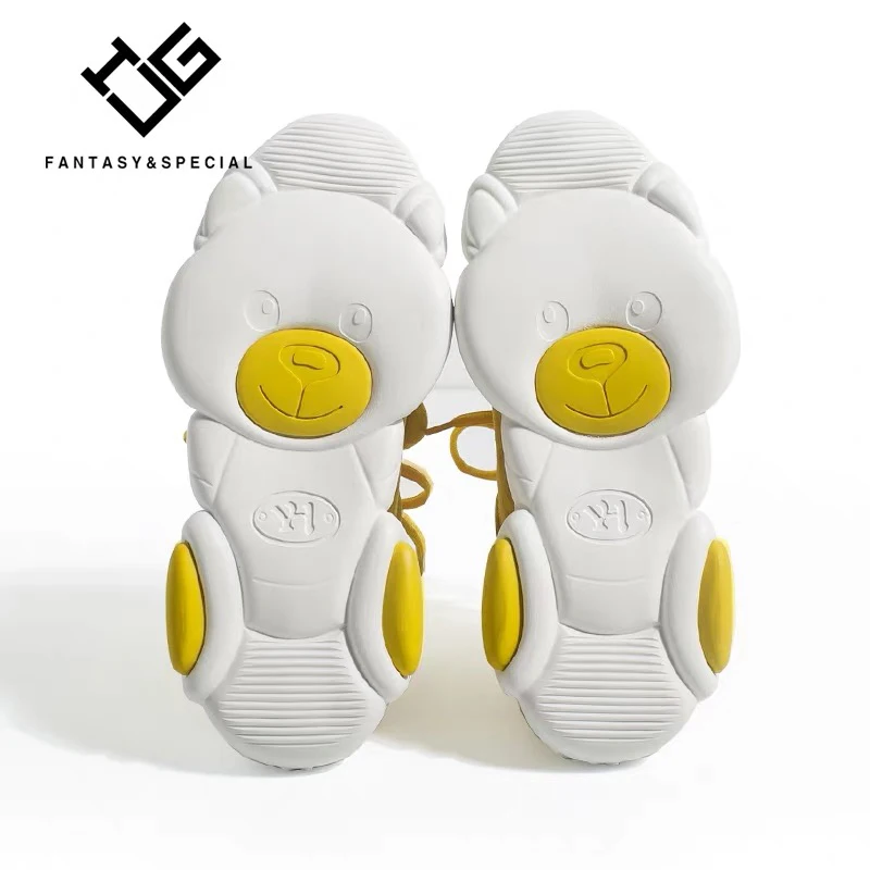 Женские кроссовки на плоской подошве IGU повседневные толстой с милым медведем