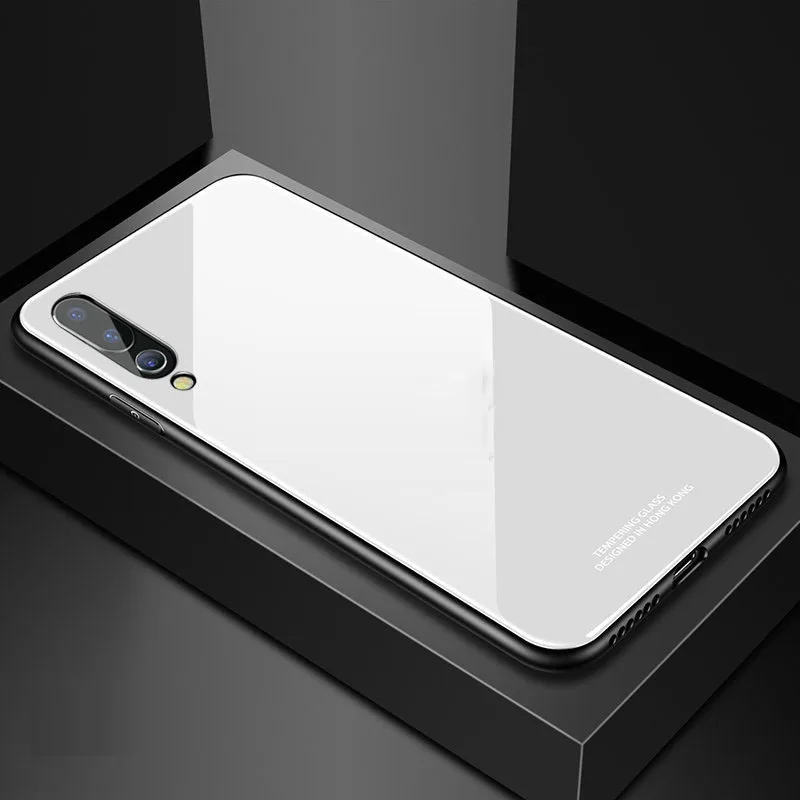 white Роскошный зеркальный чехол SemgCeKen из твердого стекла для huawei p20 pro lite p20pro p20lite силиконовый 3d чехол для телефона - Цвет: white