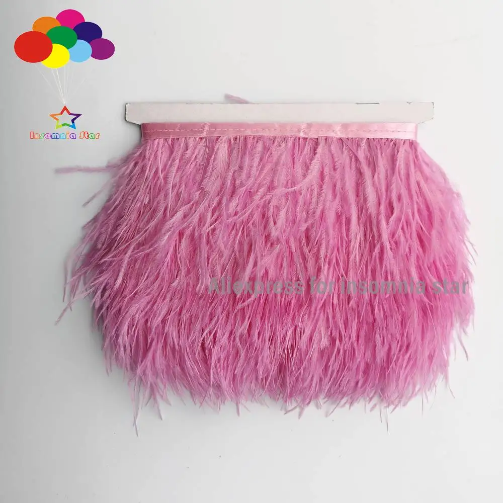 Фуксия обрезки страусовых перьев для свадебное платье юбка украшения