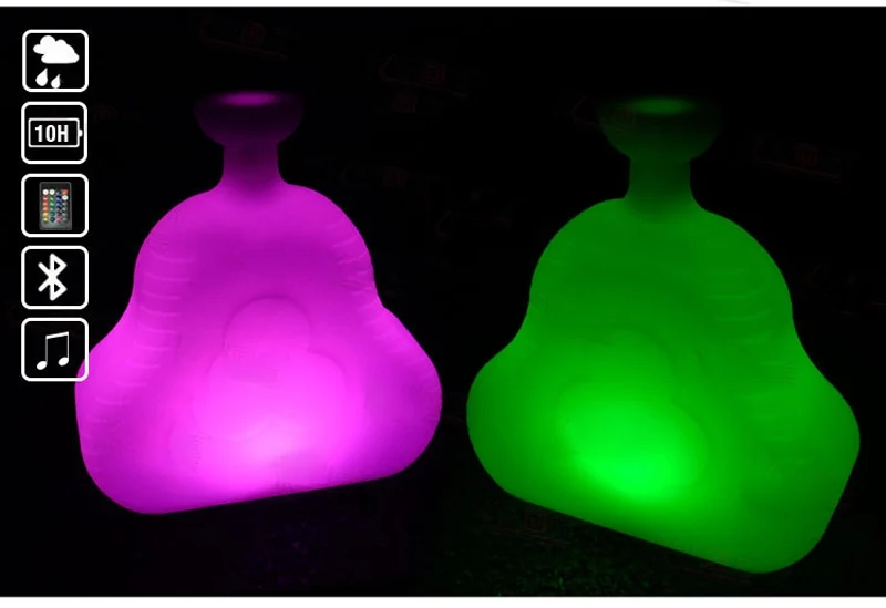 Открытый водостойкие украшения ночной свет usb Перезаряжаемый RGB bluetooth динамик настольные светодио дный лампы с 24 клавишами пульт дистанционного управления