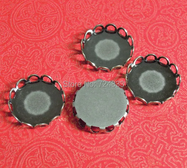 Антикварные посеребренные пустые круглые рандомные основания для подвесок