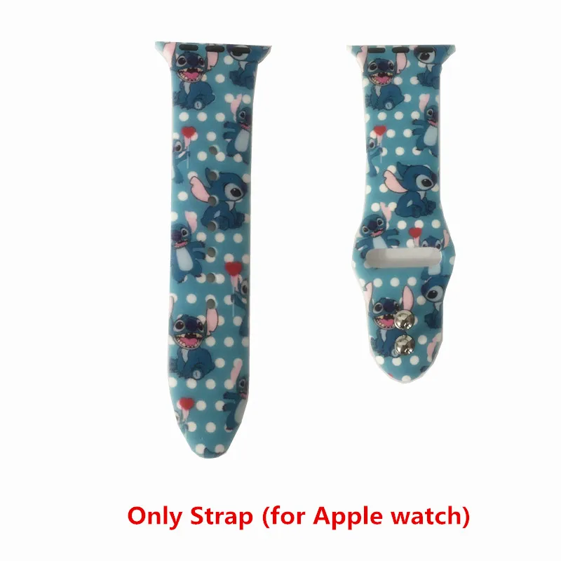 Dots Stitch Band YUKIRIN Cartoon Stitch Lion King Little Mermaid Silicone Sport Band For Apple Watch Series 5 4 3 2 1 Wrist Strap Case for iWatch - Band Color: Dots Stitch Band