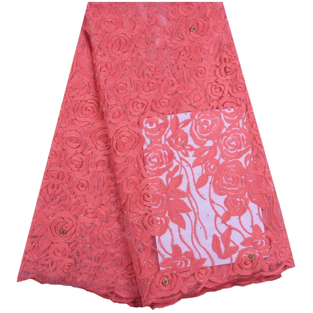 Французская небесно голубая кружевная ткань африканский тюль с вышивкой камнями