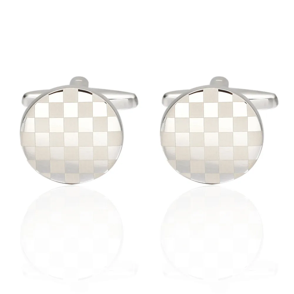 MeMolissa Роскошная рубашка лазерные металлические серебряные запонки для мужчин