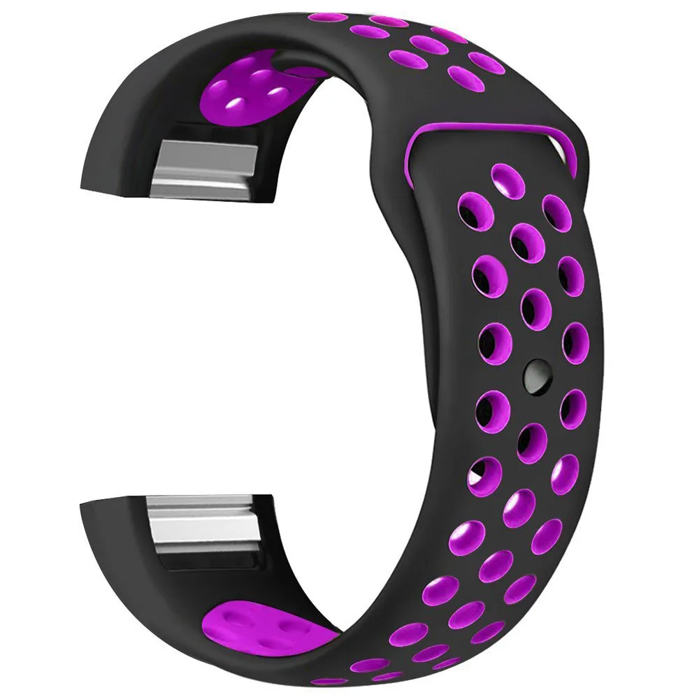 black purple UIENIE ремешок для браслета Fitbit charge 2 Замена для силиконового ремешка часы ремешок для Fitbit charge 2 браслет умные браслеты - Цвет: black purple