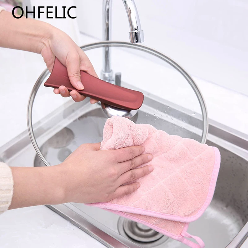 Двойное толстое кухонное полотенце s Dishrag Duster моющее полотенце для рук салфетка бамбуковое моющее полотенце волшебное кухонное чистящее полотенце