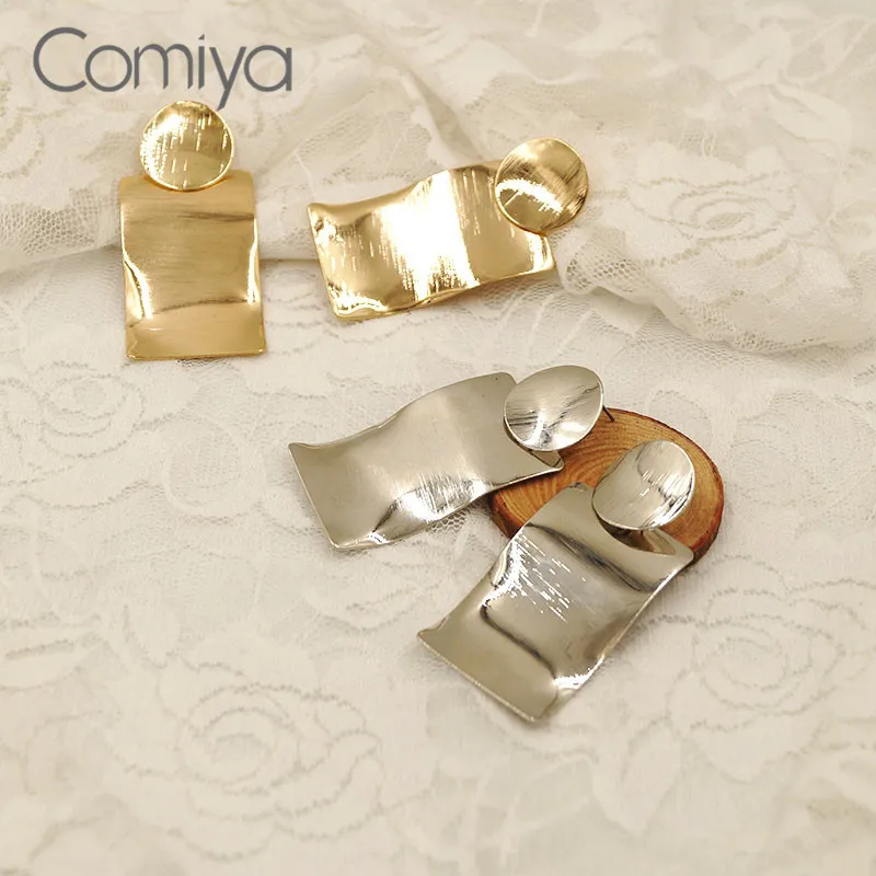 Женские длинные серьги Comiya модные геометрические серебристого цвета из сплава