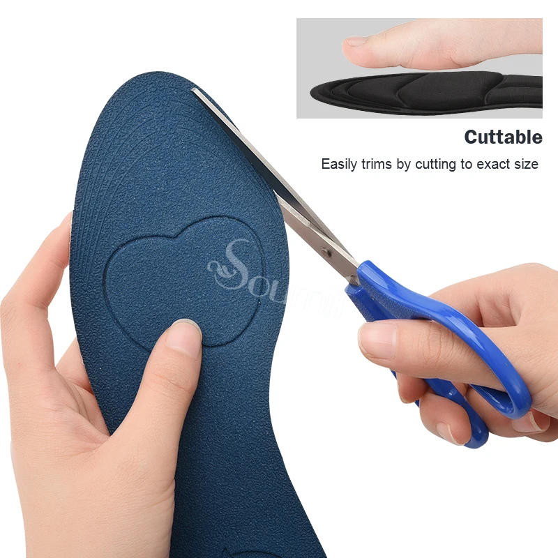 Soumit 5D Soft Sponge Insoles Pad Heel Back Protector High Heel Orthotic Insoles Insert Pad Anti-slip Inner Sole for Women