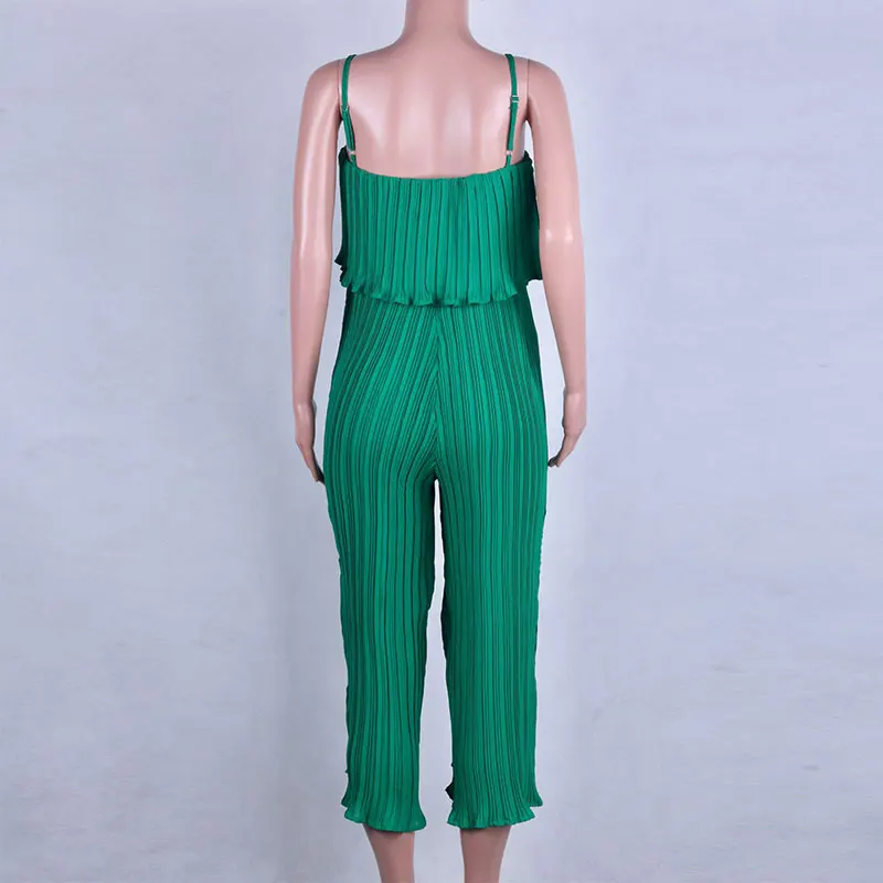 Yefa Для женщин шифоновый комбинезон 2019 лето без рукавов Комбинезоны с рюшами