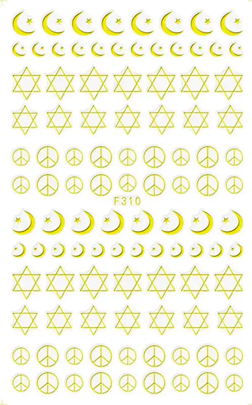 1 лист наклейки для дизайна ногтей с изображением граффити символов Луны звезд