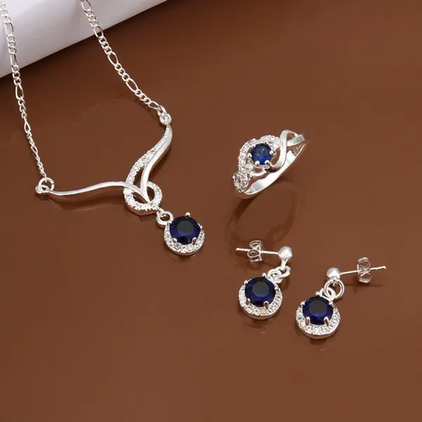 S596 925 sterling silver jewelry set fashion necklace ring earring /axpajowa gntapfaa | Украшения и аксессуары