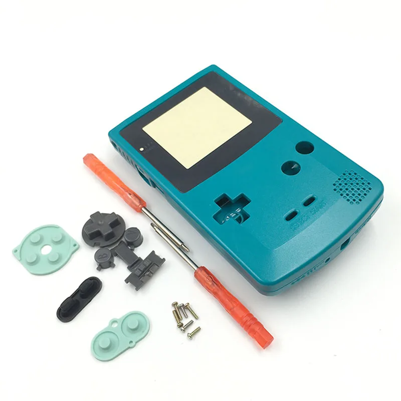 Teal Полный корпус чехол для nintendo Game boy цвет GBC запасная часть корпус оболочка упаковка - Цвет: Teal