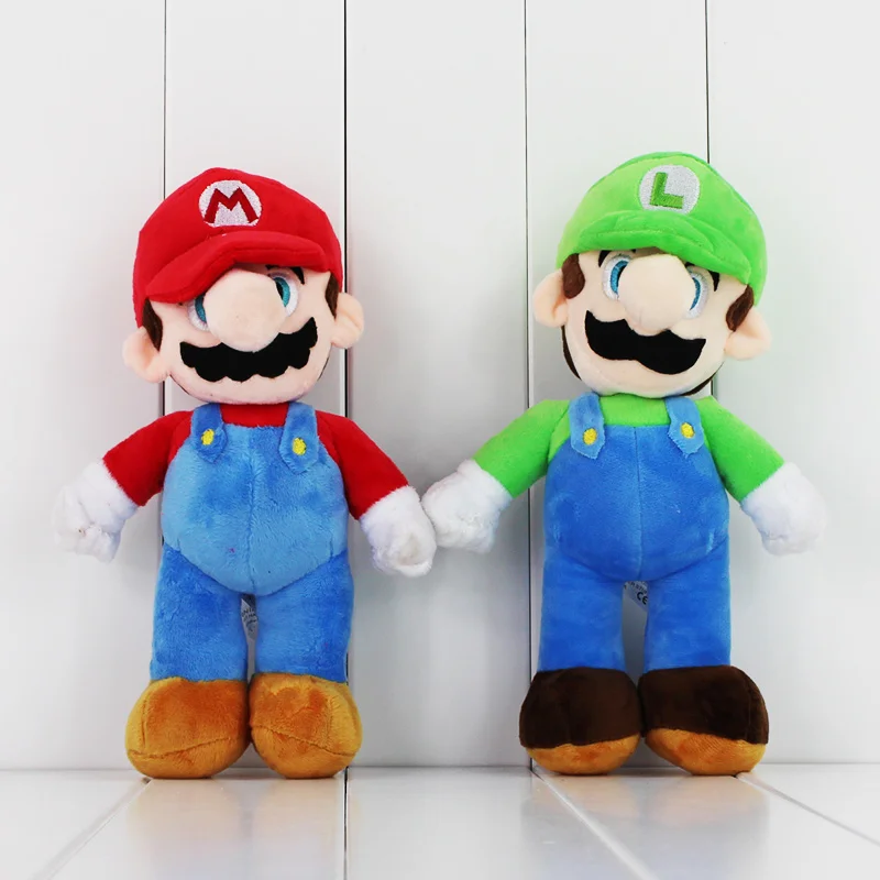 2 шт./лот 25 см Супер Марио Bros Плюшевые игрушки Марио Луиджи мягкие куклы Brinquedos Для детей