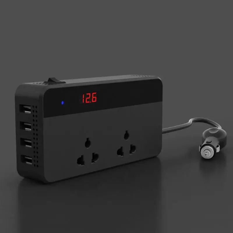 VODOOL 200 Вт 4 USB розетка зарядное устройство Автомобильный инвертор DC 12 В в AC 220 В бытовой автоматический преобразователь питания многофункциональная розетка зарядка